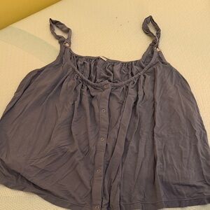 POPFLEX Slate Gray Button-Front Cami Tank